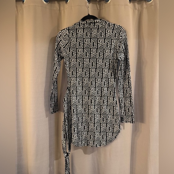 Fashion Nova Black and White Geometric Pattern Dress - Picture 2 of 6